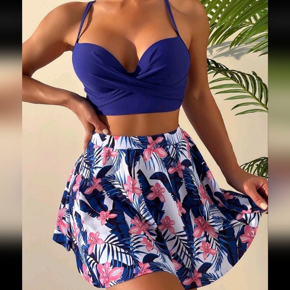 Three Piece Bikini with Swim Skirt